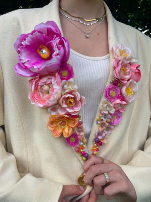 Blomster blazer - creme