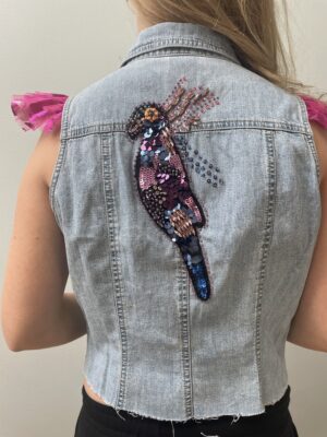 Denim vest - PAPEGØJE