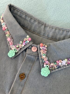 Pyntekrave - denim med pastel og mint