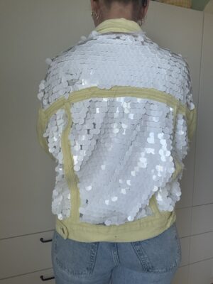 Redesignet denim jakke - gul denim